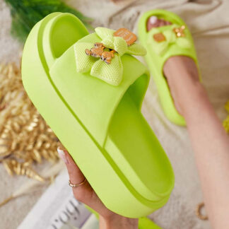 Royalfashion Șlapi de cauciuc pentru femei cu fundă decorativă Nilm