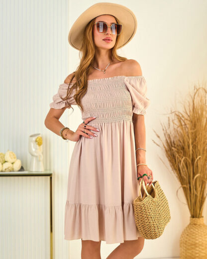 Royalfashion Rochie mini a'la hiszpanka din bumbac pentru femei