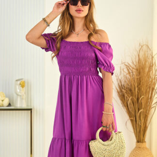 Royalfashion Rochie mini a'la hiszpanka din bumbac pentru femei