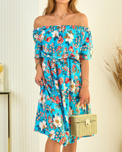 Royalfashion Rochie midi cu model pentru femei a'la hiszpanka