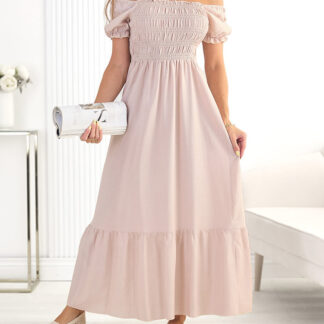 Royalfashion Rochie midi pentru femei din bumbac a'la hiszpanka