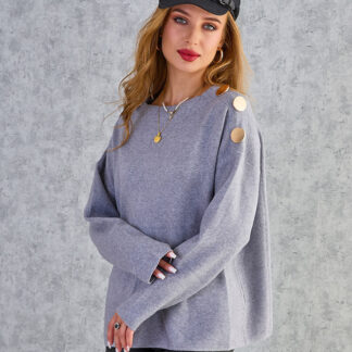 Royalfashion Pulover subțire de damă cu decorațiuni pe umeri
