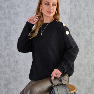 Royalfashion Pulover subțire de damă cu decorațiuni pe umeri