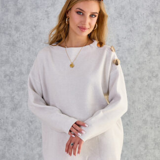 Royalfashion Pulover subțire de damă cu decorațiuni pe umeri