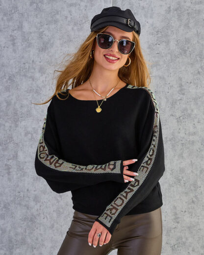 Royalfashion Pulover subțire de damă cu zirconii