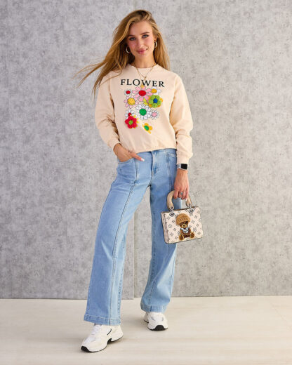 Royalfashion Hanorac cu imprimeu subțire din bumbac pentru femei