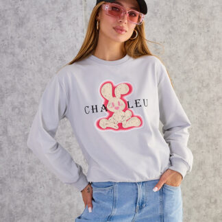 Royalfashion Hanorac cu imprimeu subțire din bumbac pentru femei
