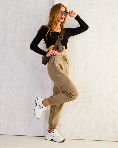 Royalfashion Pantaloni de luptă pentru femei din material textil