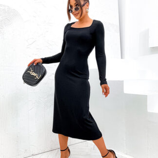 Rochie lungă din material pentru femei Royalfashion